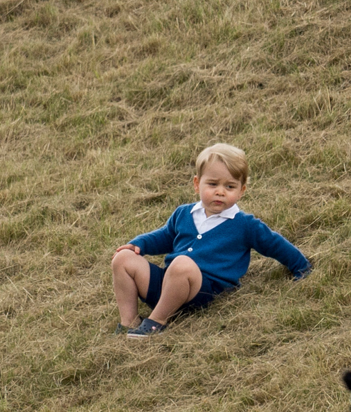 TETBURY, ENGLAND - JUNE 14: Prince George of Cambridge attends the Gigaset Charity Polo Match at Beaufort Polo Club on June 14, 2015 in Tetbury, England. (Photo by Mark Cuthbert/UK Press via Getty Images)