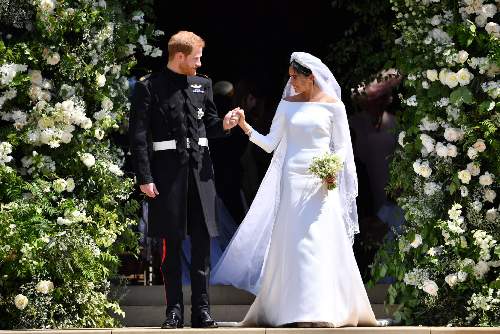 Prince Harry and Meghan Markle on their wedding day